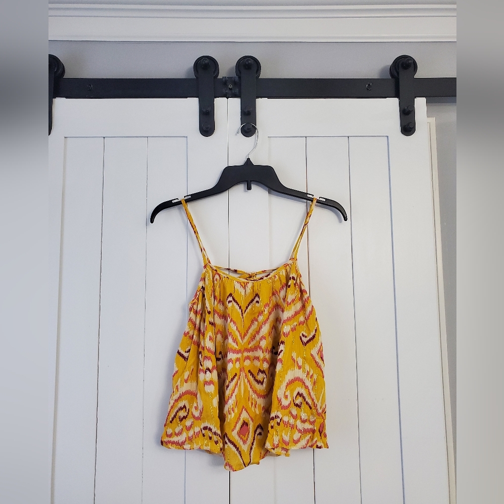 Color Block Yellow Patterned Tank Top. NEW!